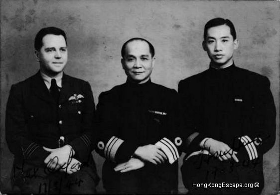 Max Oxford, Chan Chak, & Henry Hsu 17th March 1944
    
    Photo from Admiral Chan Chak's collection ©